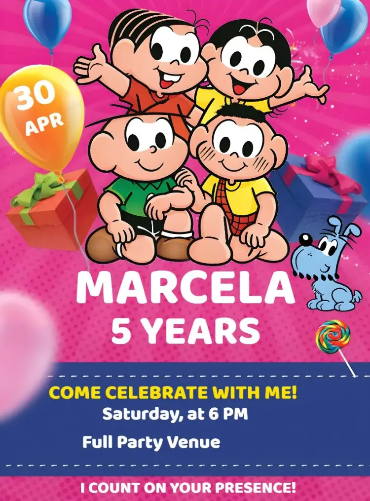 Monica's Gang Monica invitation