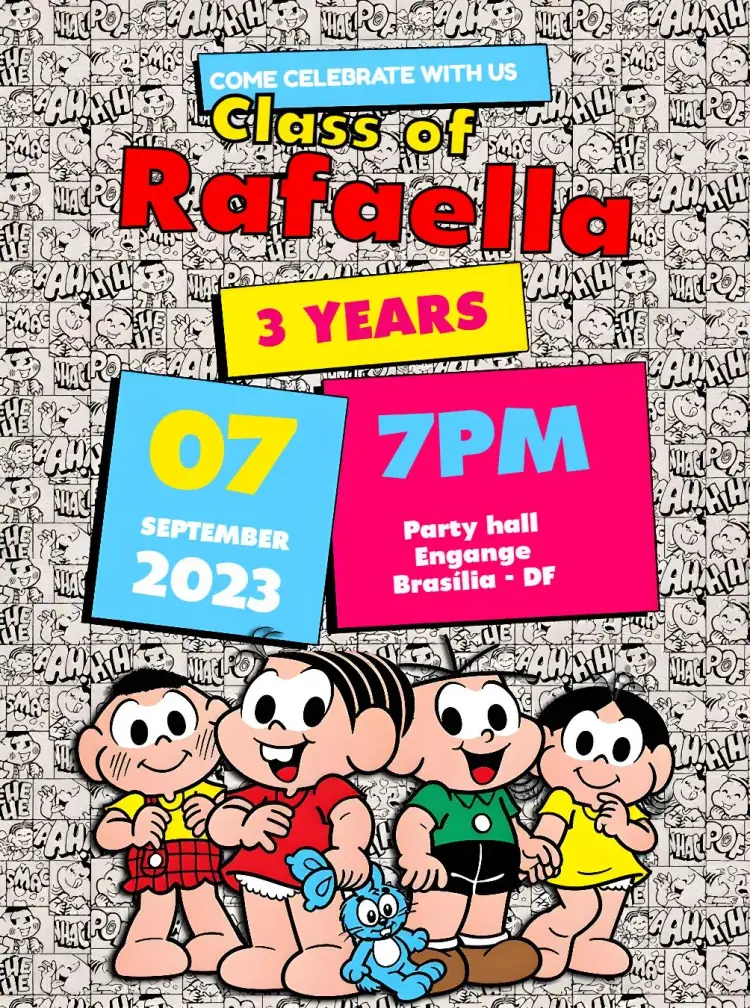 Turma Da Mônica Cebolinha invitation