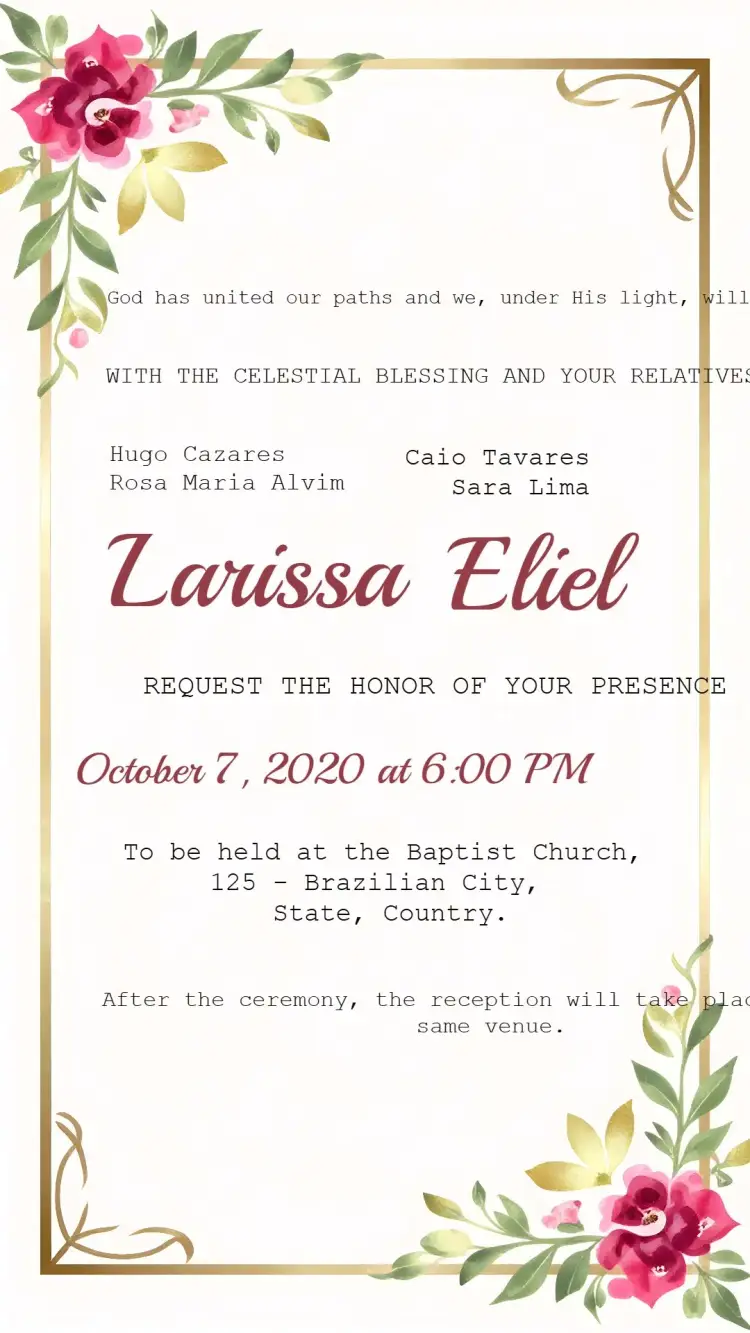 Floral Union Wedding invitation