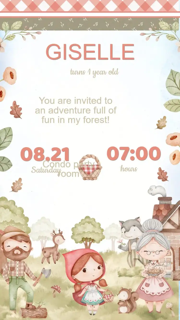 Little Red Riding Hood Birthday Invitation