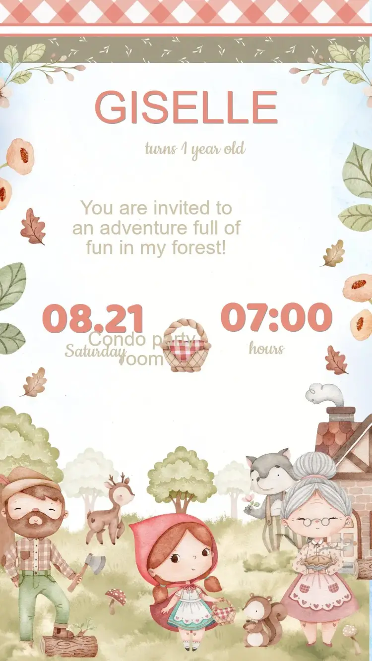 Little Red Riding Hood Birthday Invitation