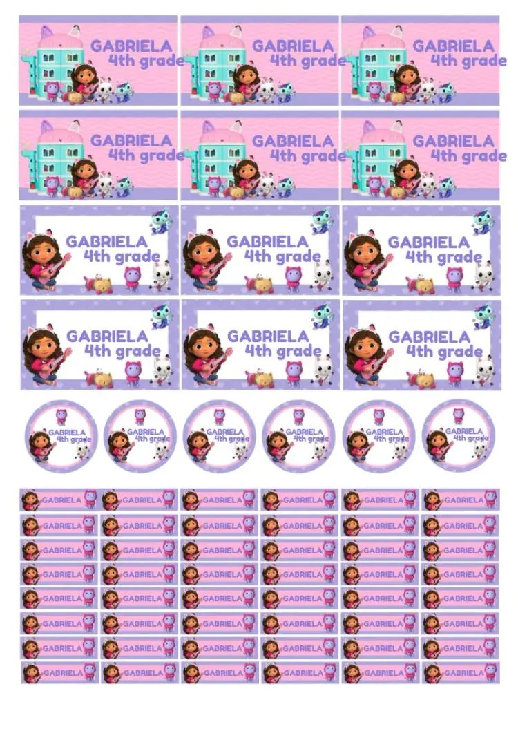 Gabby's Magic House School Label Party invitation