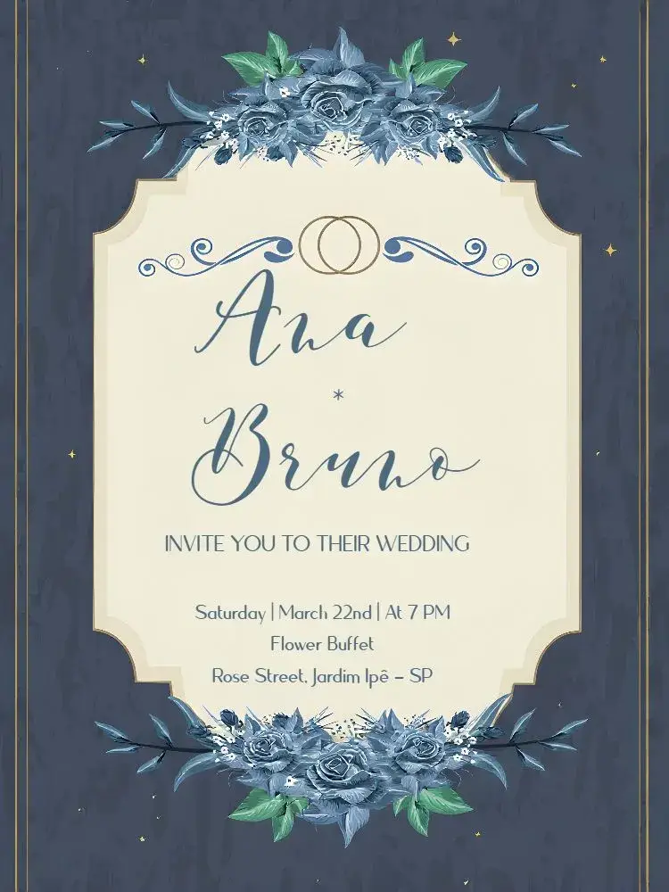 White Floral Wedding invitation
