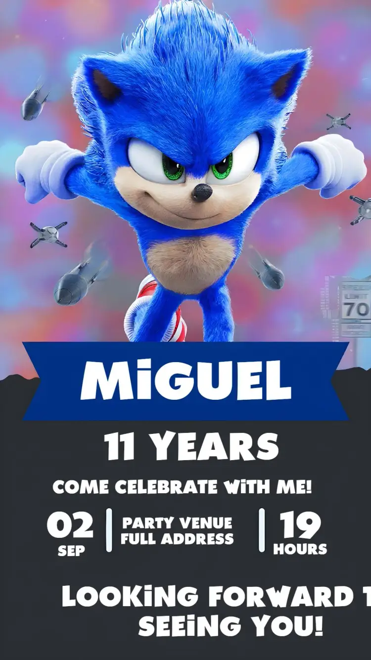 Kids' Sonic invitation
