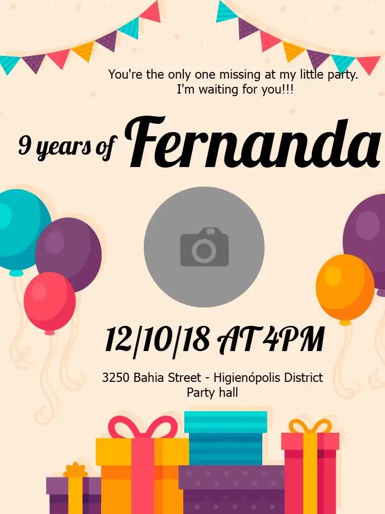 Invite Gift editable and customizable