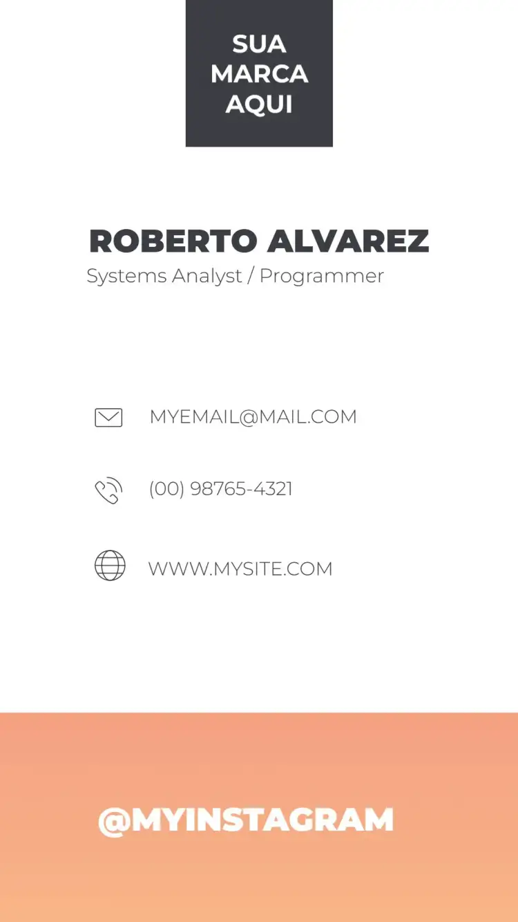 Invitation Digital Business Card - Simple Programmer – Card theme minimalist, modern, technological, white, clean