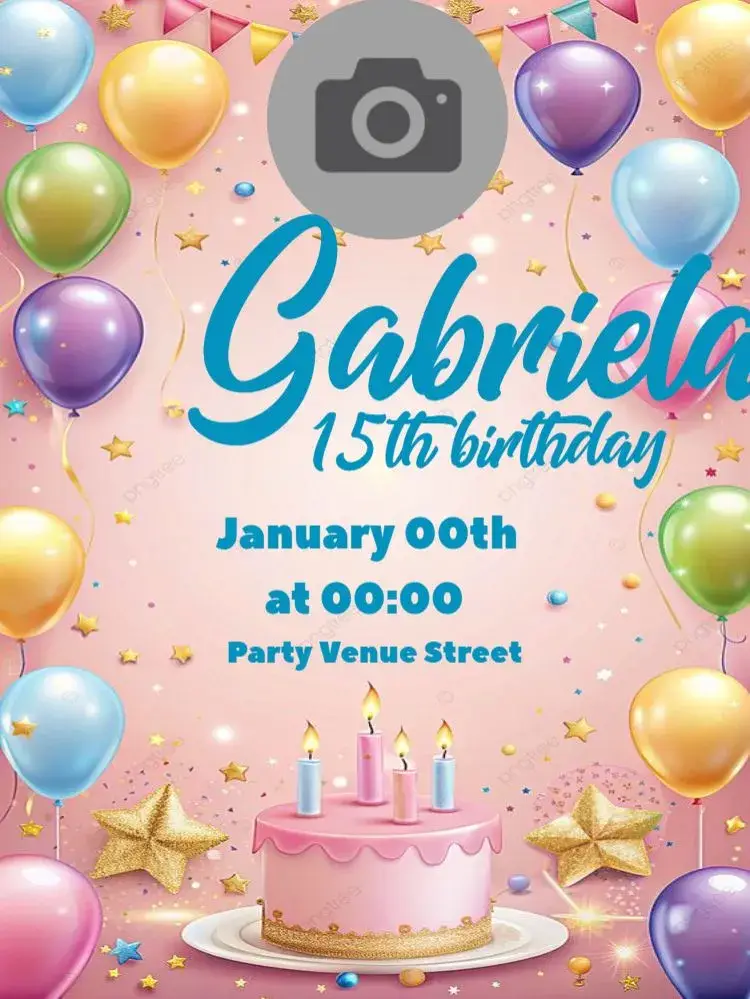 15th Birthday Balloons To Edit Confetti invitation