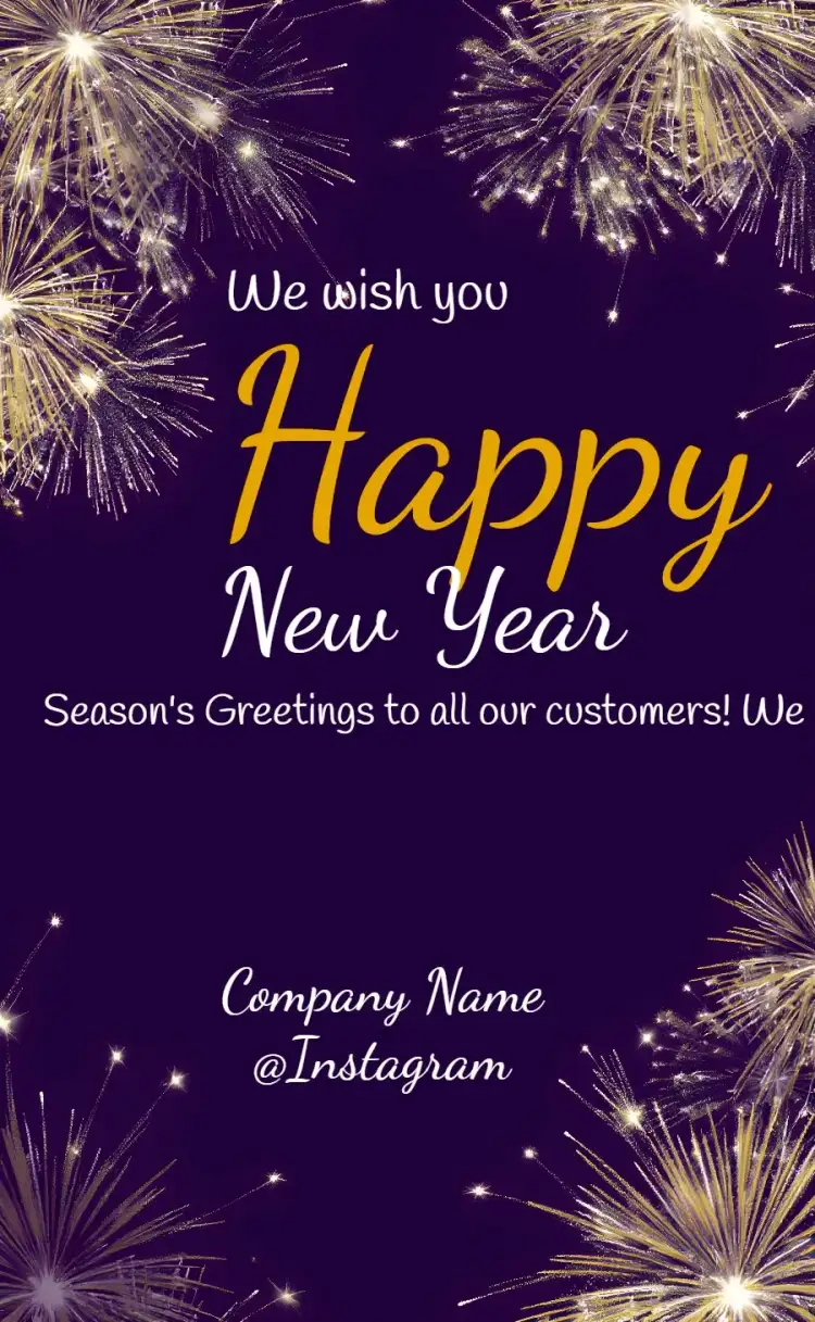 Invitation New Year Card Company Prosperity – Commemorative Dates theme modern, elegant, colorful, festive, minimalist, golden