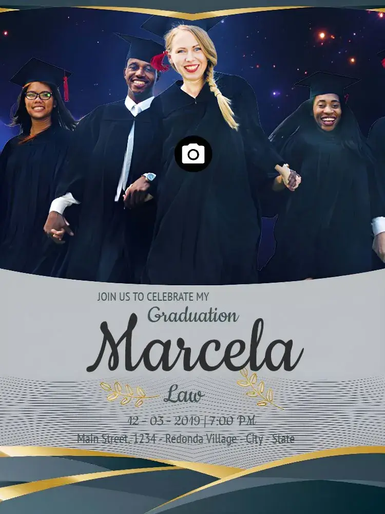 Invite Graduation With Photo Graduation editable and customizable