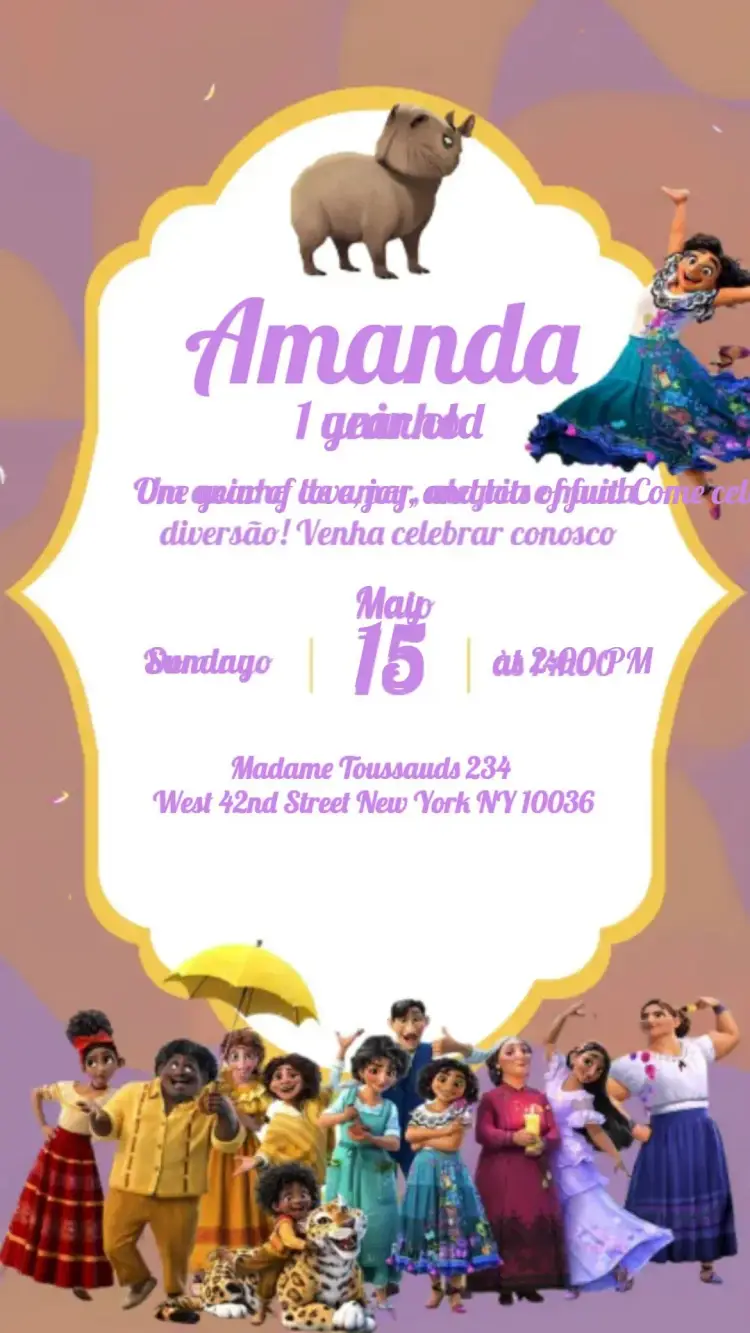 Encanto Capybara invitation