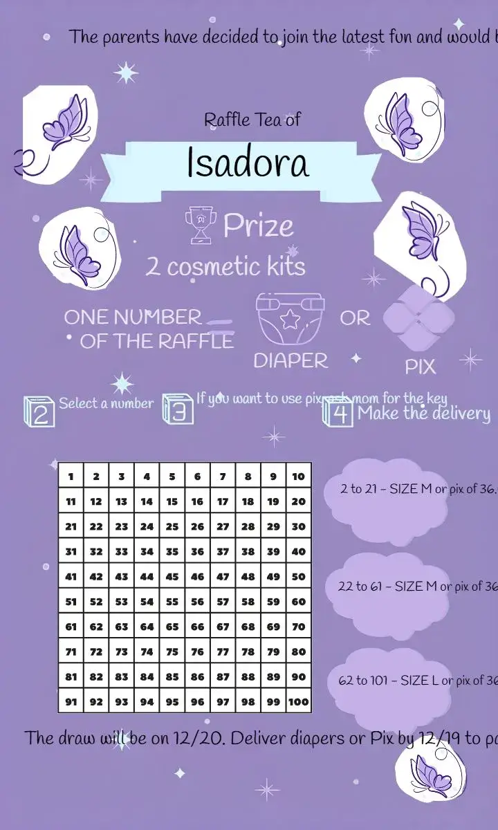 Invite Butterfly Raffle Tea 100 editable and customizable