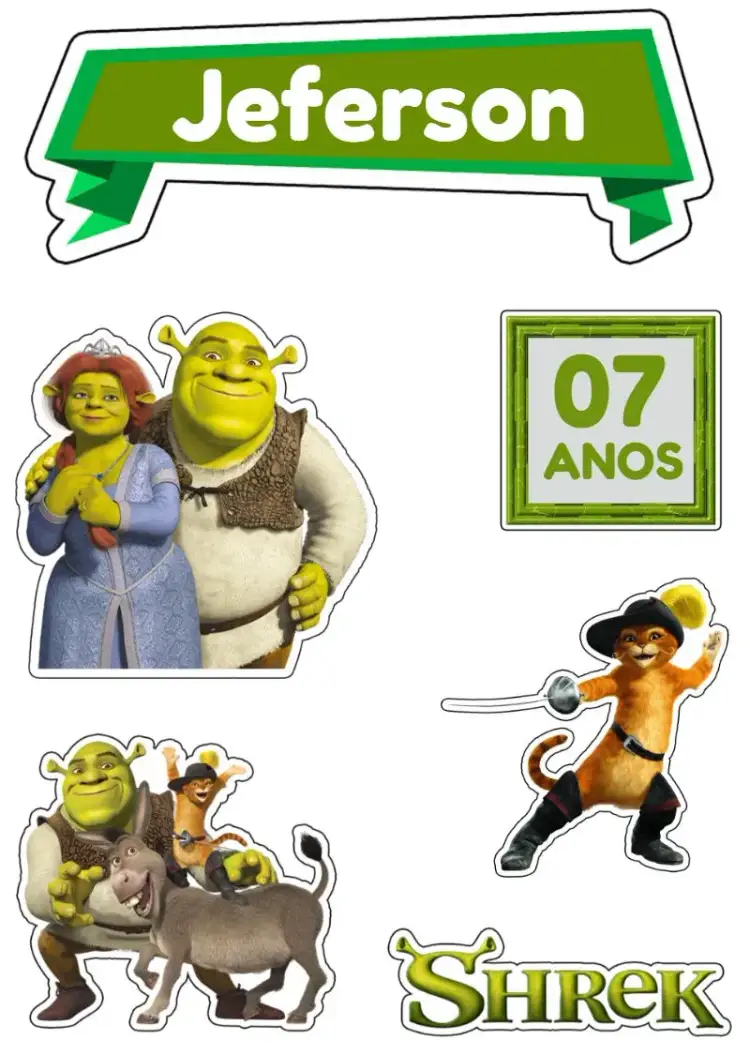 Invitation Shrek Princess Cake Topper – Cake topper theme fun-filled, lively, fantasy-themed, colorful, themed, childlike