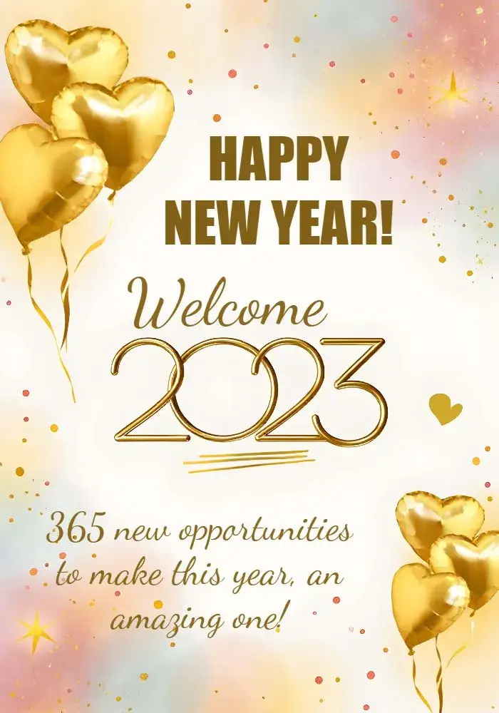 Golden New Year 2023 invitation