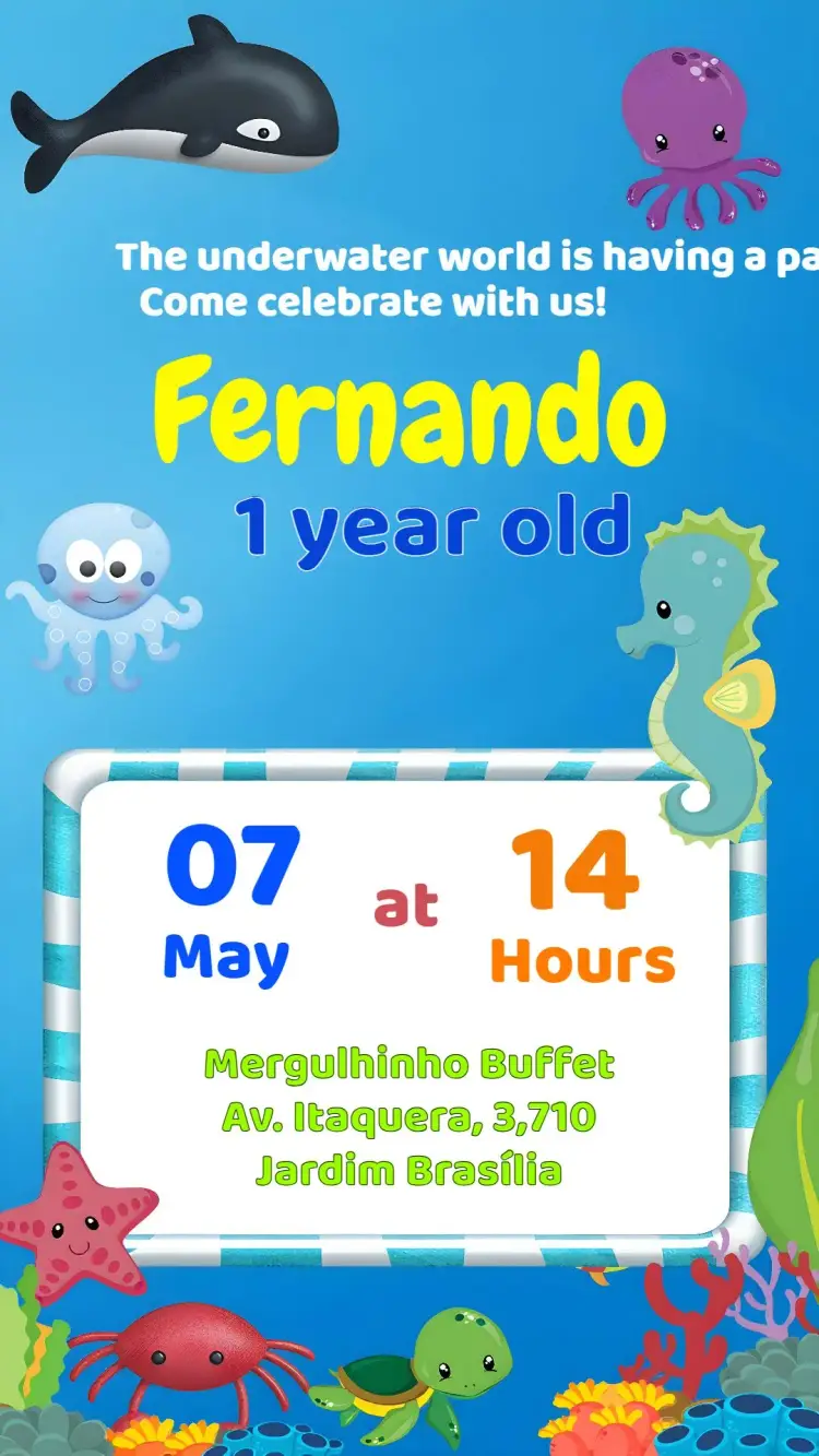 Blue Sea Background invitation