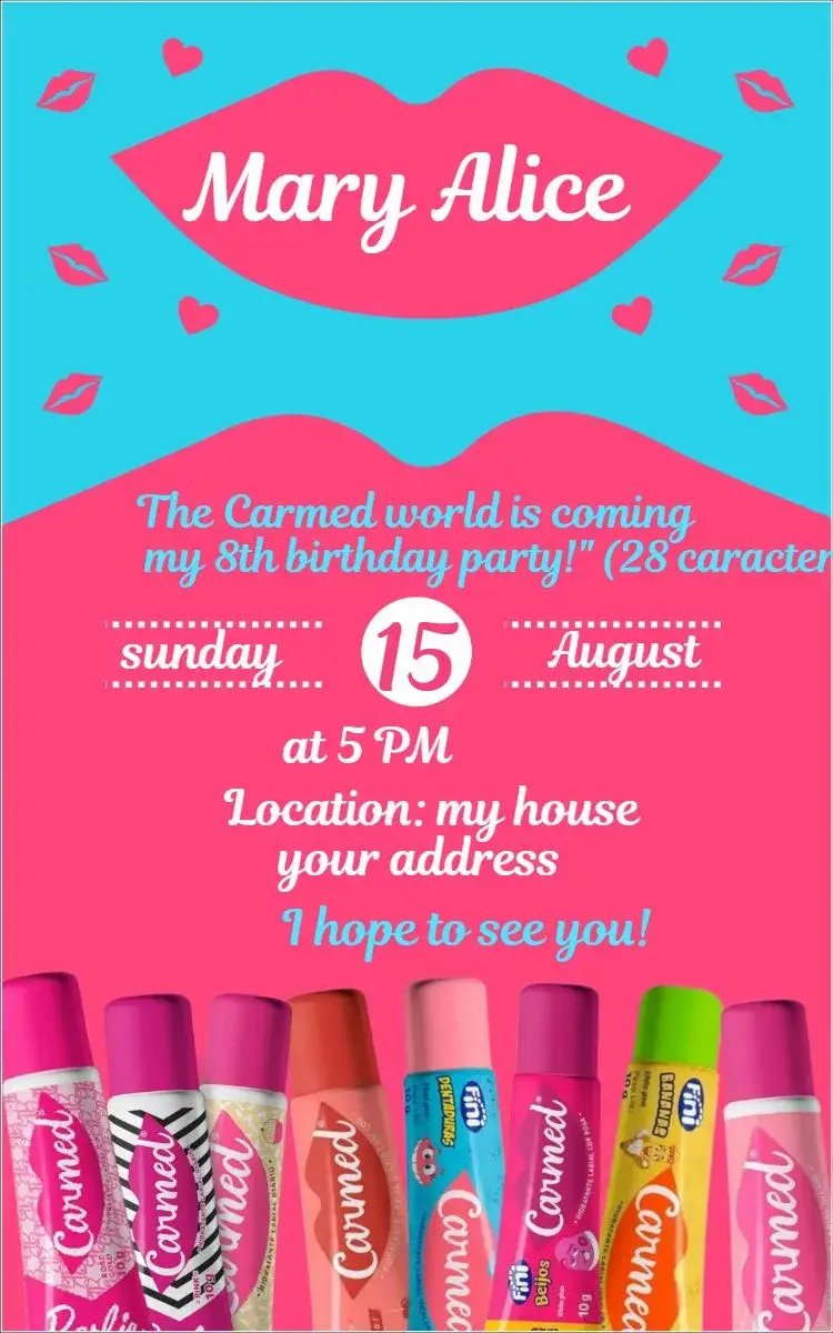 Invite Carmed 4 editable and customizable