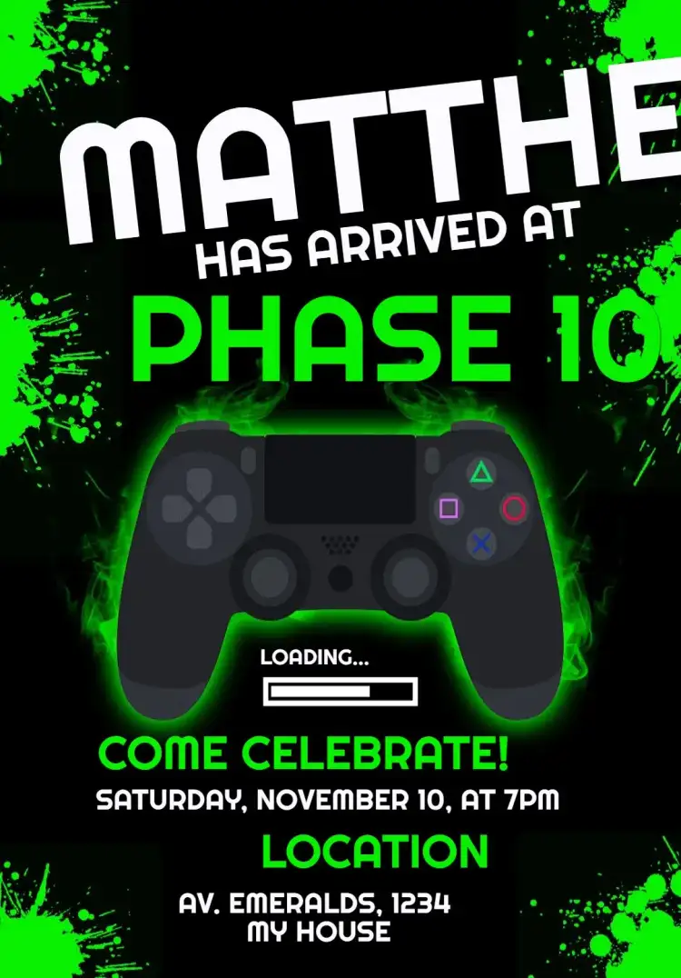 Playstation 4 Gamer Birthday Invitation