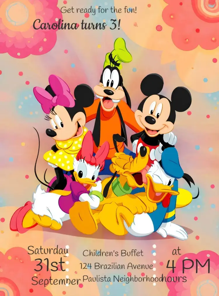 Mickey Mouse Club Girl invitation