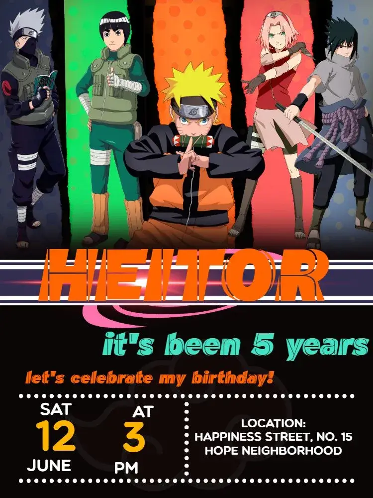 Black Naruto invitation