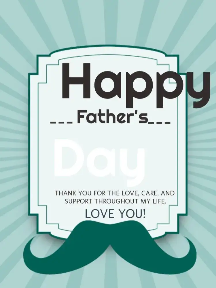 Invitation Father's Day Mustache Crown Card – Card theme modern, fun, elegant, dark, blue, playful