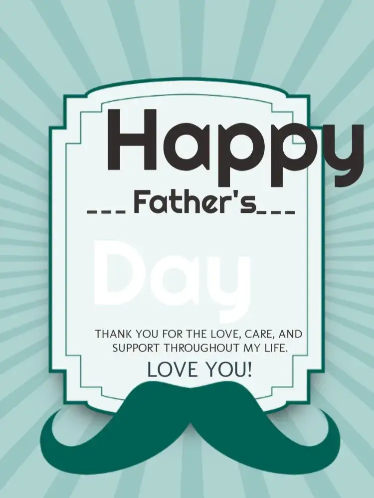 Father's Day Mustache Crown Card invitation