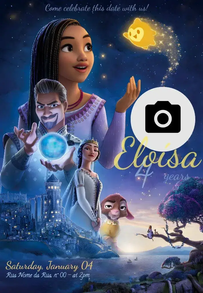 Wish And The Power Of Wishes With Photo Movie invitation
