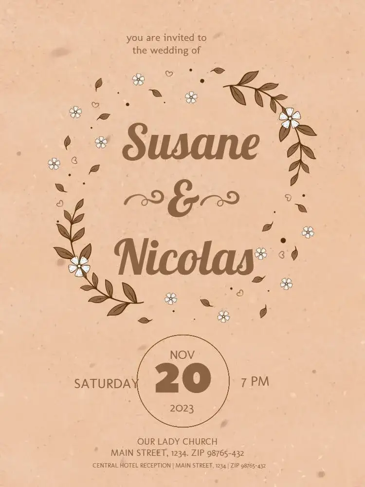Invitation Rustic Minimalist Simple Wedding – Wedding theme minimalist, rustic, floral, elegant, natural, simple