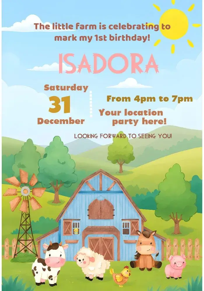 Farm Girl invitation