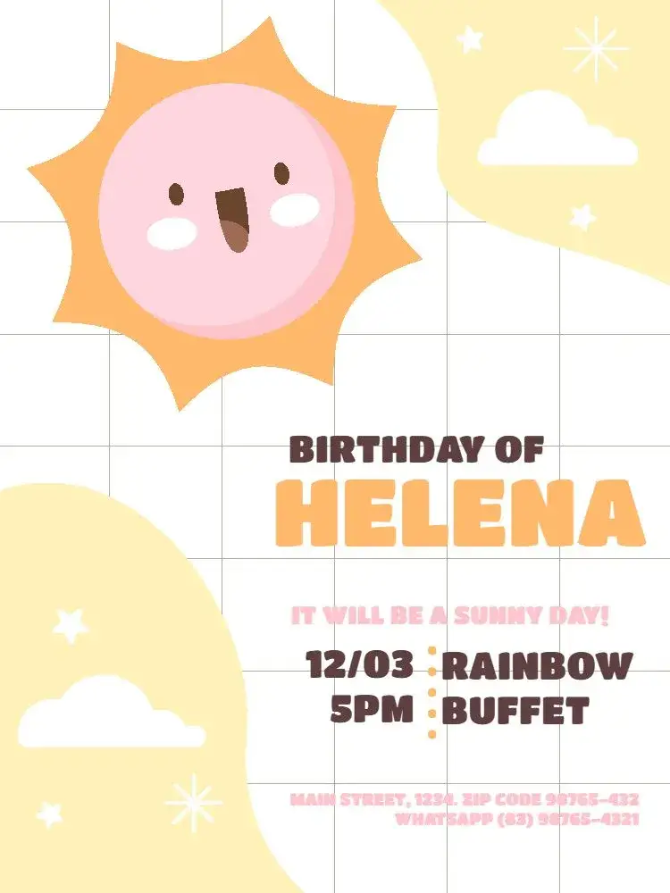 Light Yellow Sunbeam invitation