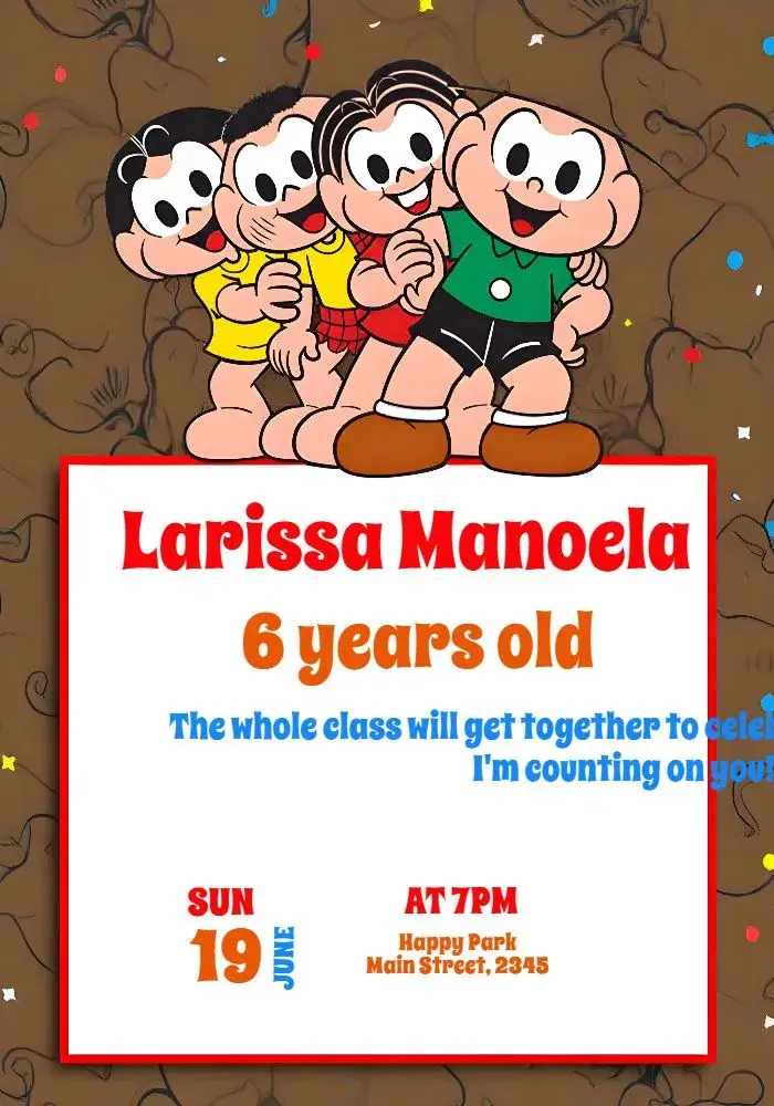 Turma Da Mônica Kids invitation