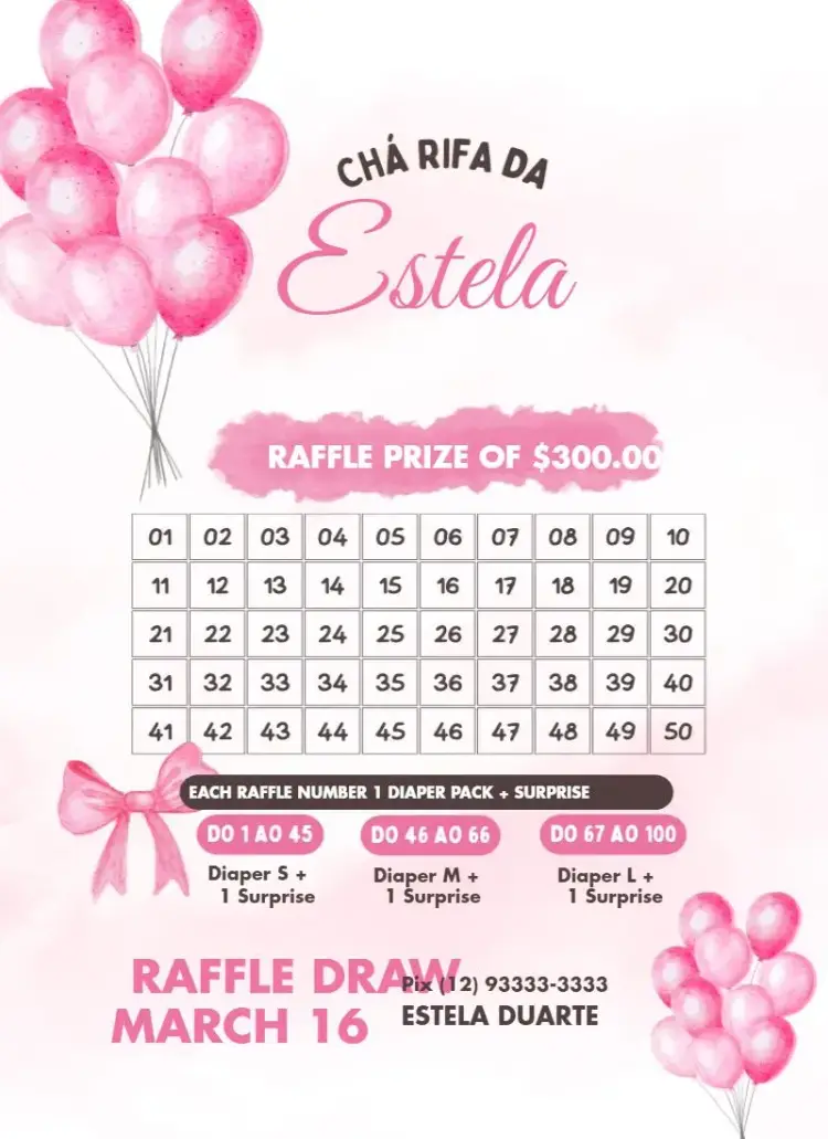 Invite Pink Balloons editable and customizable