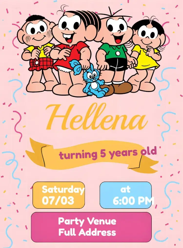 Turma Da Mônica Souza invitation