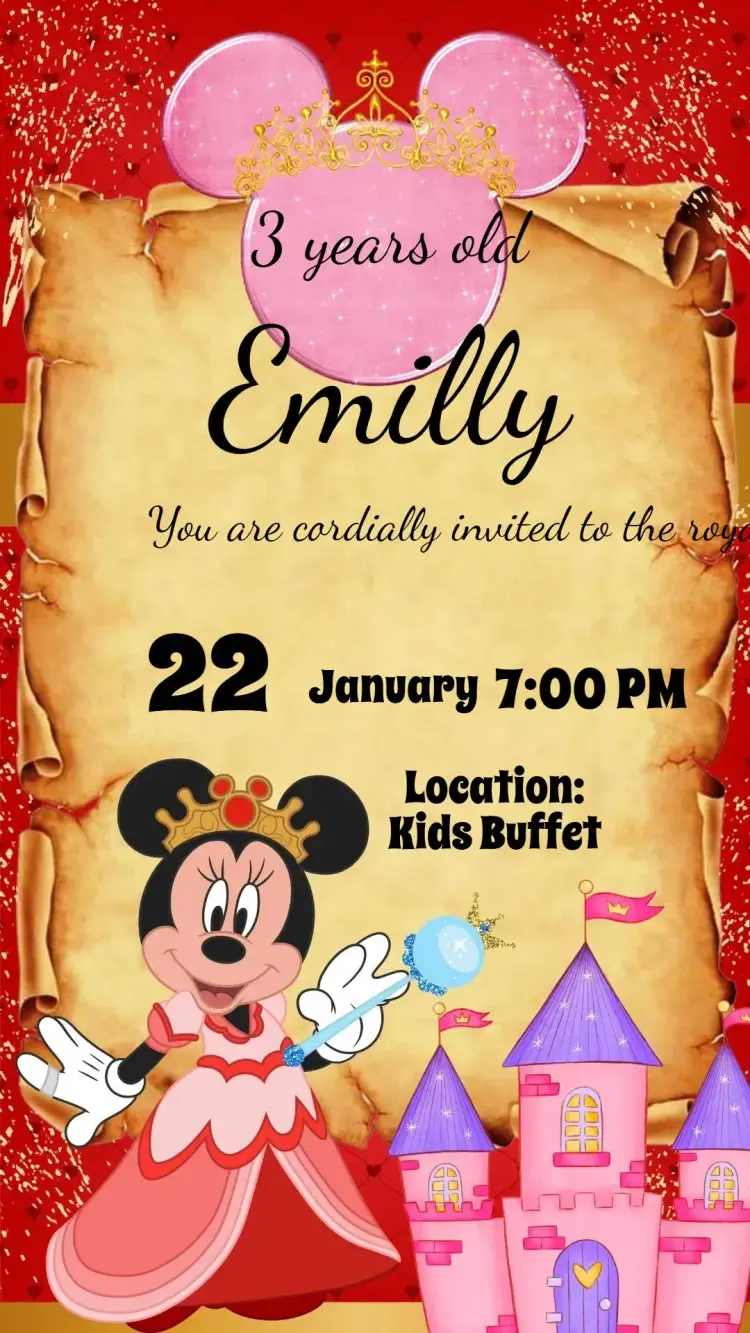 Minnie Royalty invitation