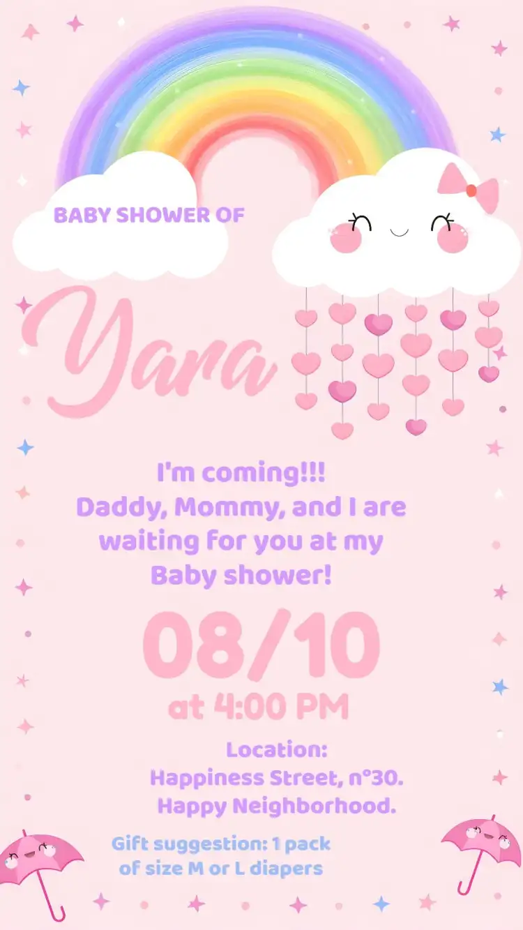 Baby Shower Rain of Love Diaper Tea