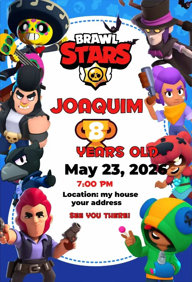 Invite Brawl Stars 1 editable and customizable