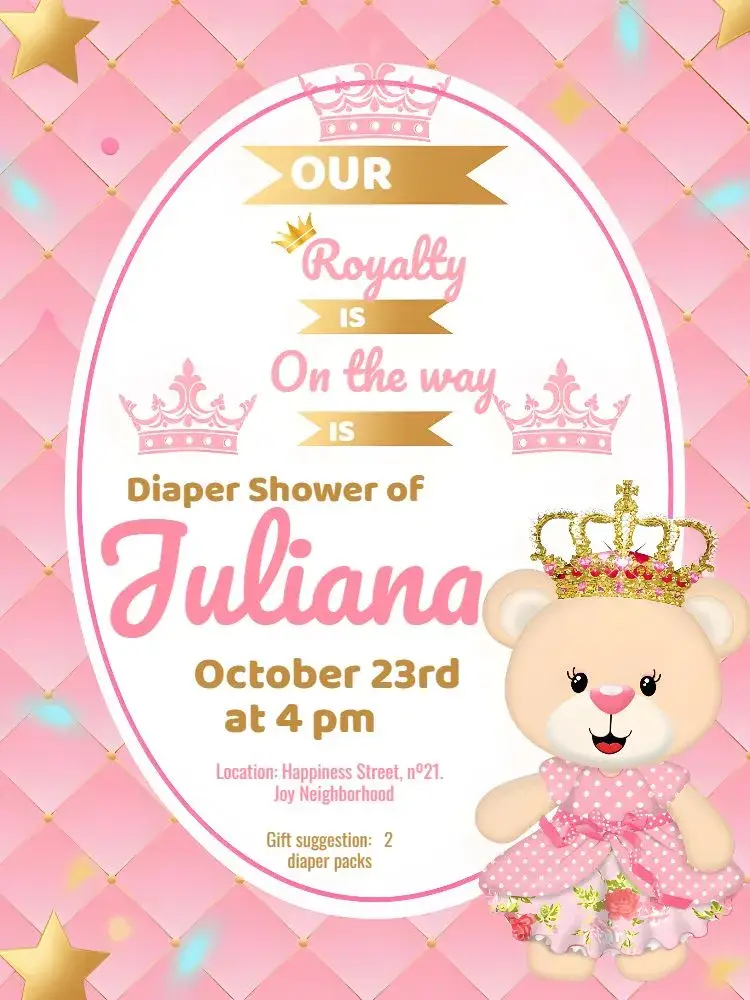 Princess Teddy Bear Baby Shower / invitation