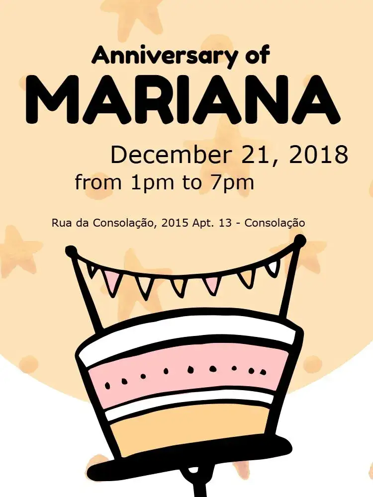 Invitation Kids – Kids' Birthday Party theme pink, stars, bunting, fun, childlike, colorful