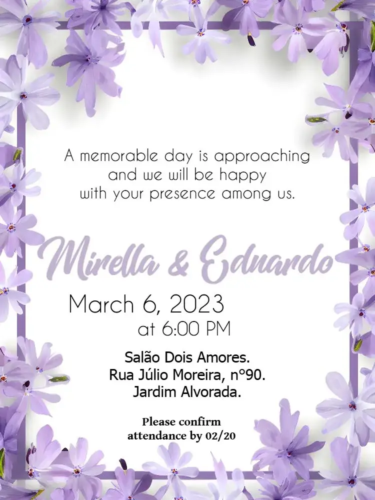 Delicate Floral Wedding invitation