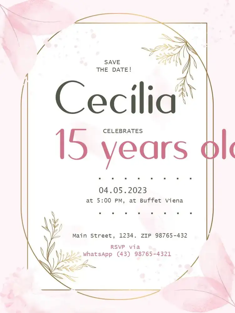 Delicate Pink 15th Birthday