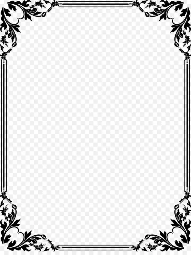 Wedding Frame Black Outline Vows