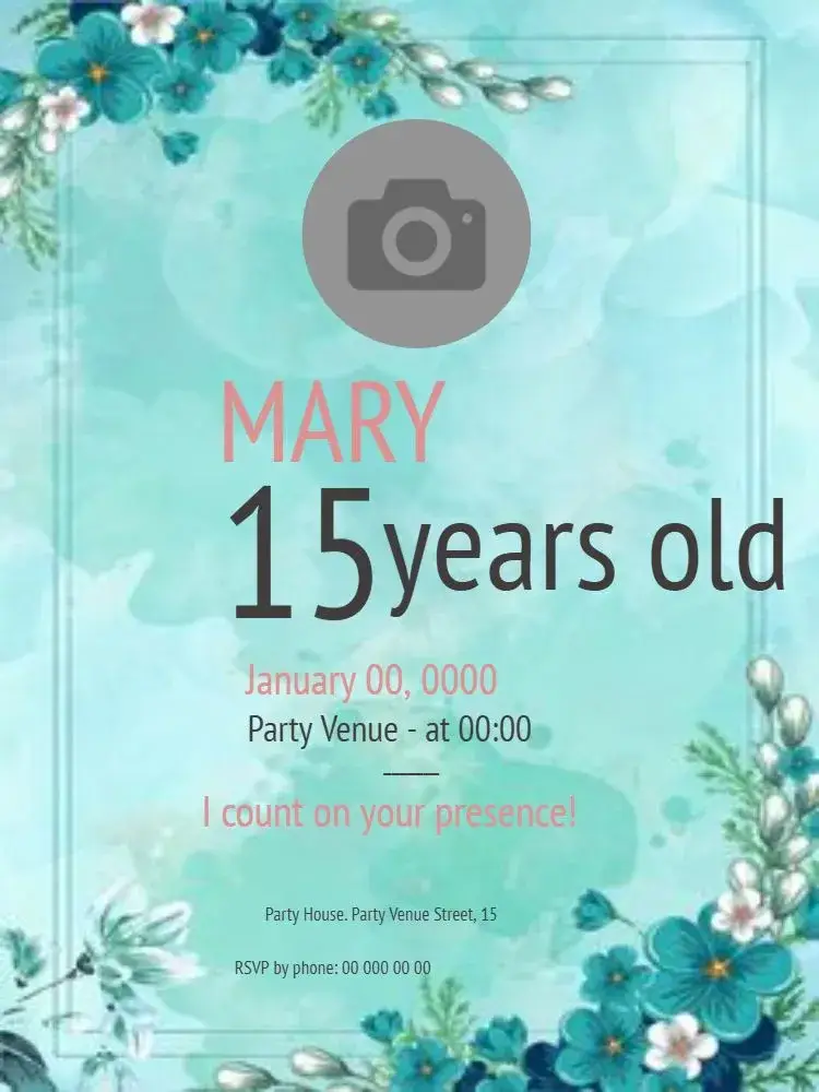 15 Years With Photo To Edit Celebration invitation