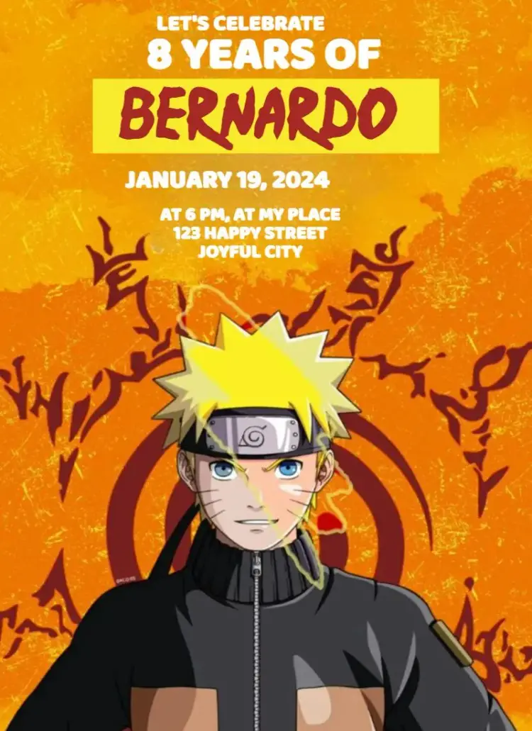 Naruto Shippuden invitation