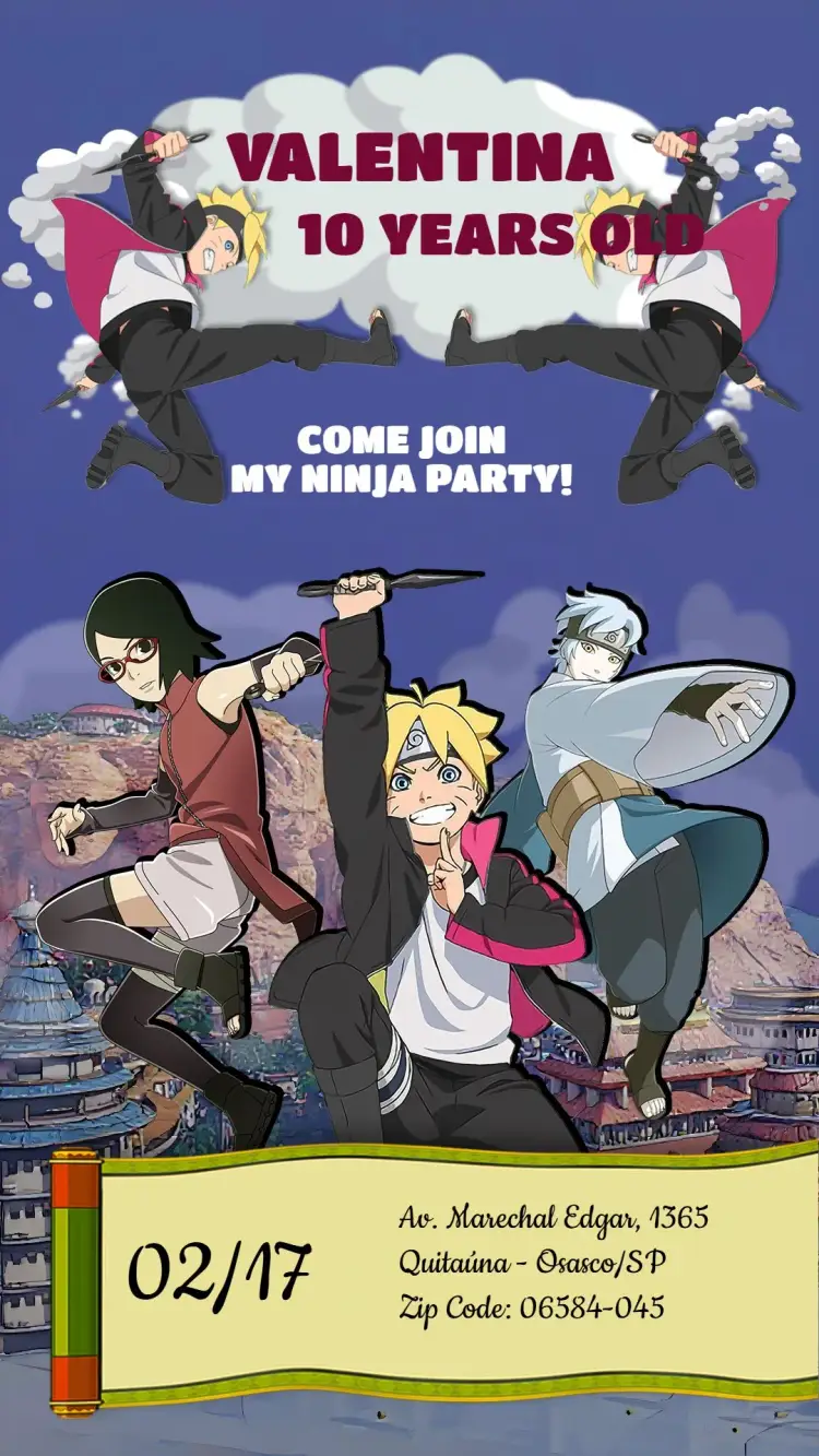 White Boruto invitation