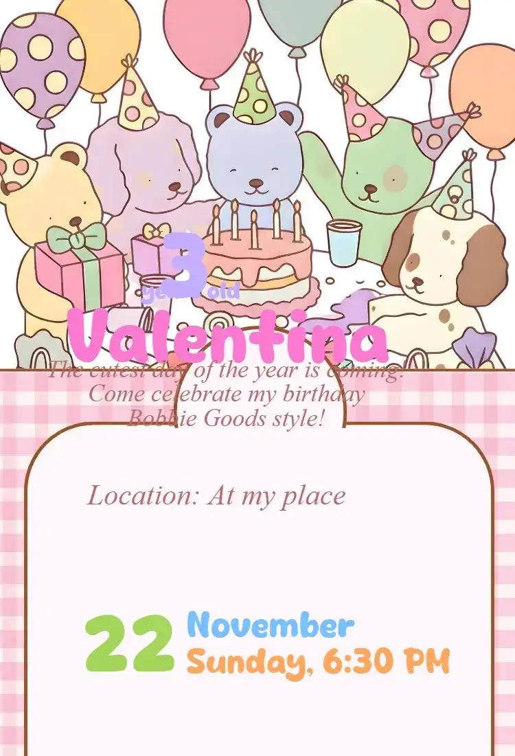 bobbie goods candy color digital invitation