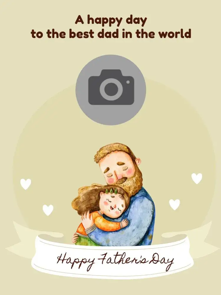 Invitation Creative Father's Day Card Man – Card theme beige, modern, elegant, simple, photos, creative