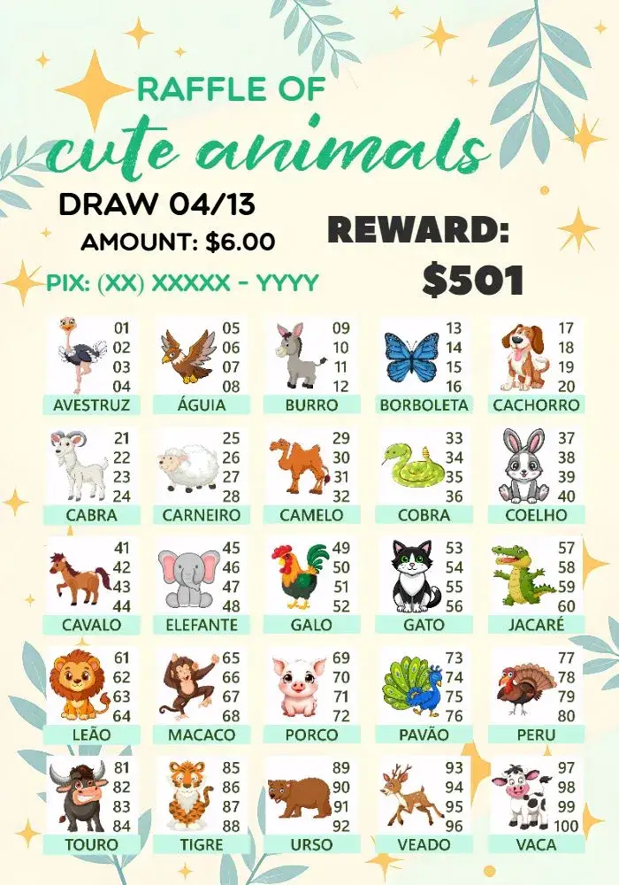 Invite Raffle Of Animals Awards Pets editable and customizable