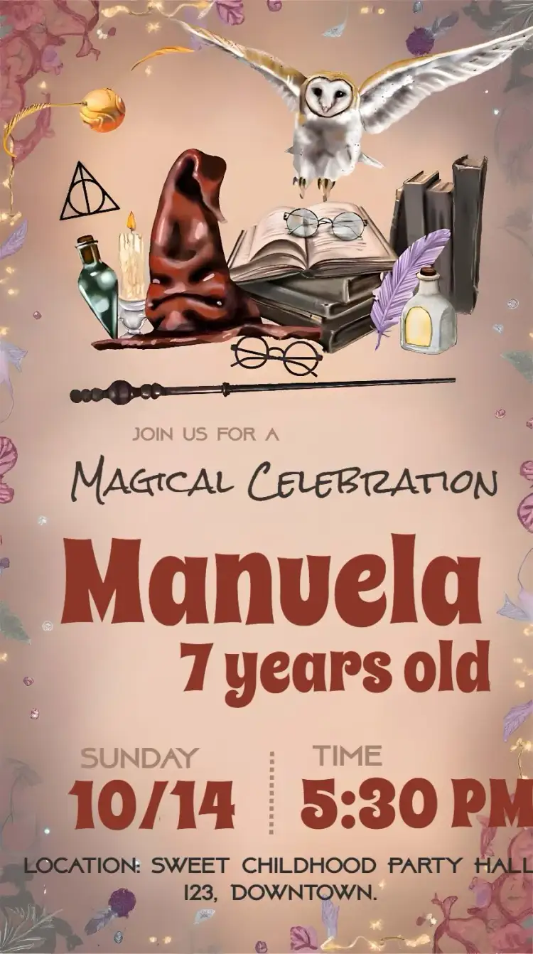 Invitation Harry Potter Stone – Most searched for theme magical, fantasy-themed, vintage-inspired, colorful, childlike, witchcraft illustrations
