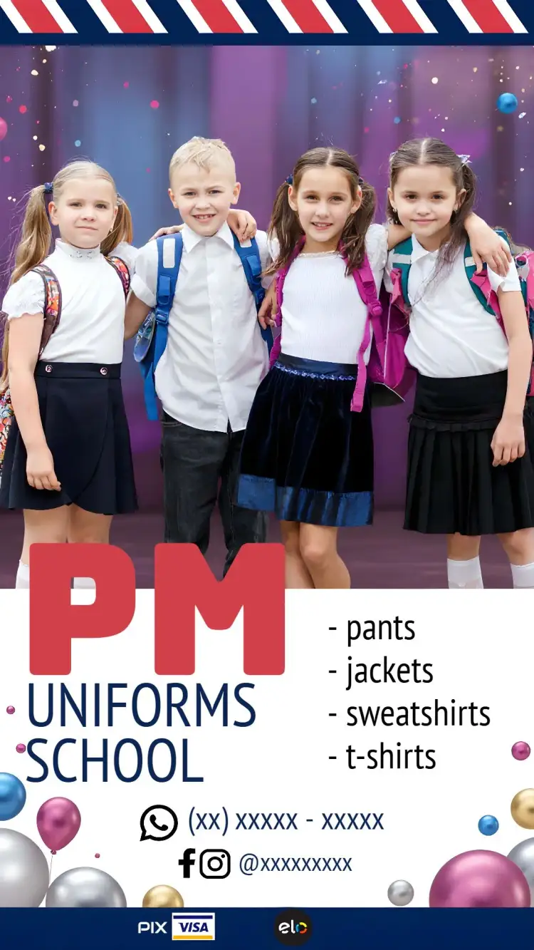 Invitation Business Card School Uniforms Flyer – Most searched for theme modern, colorful, educational, professional, clean