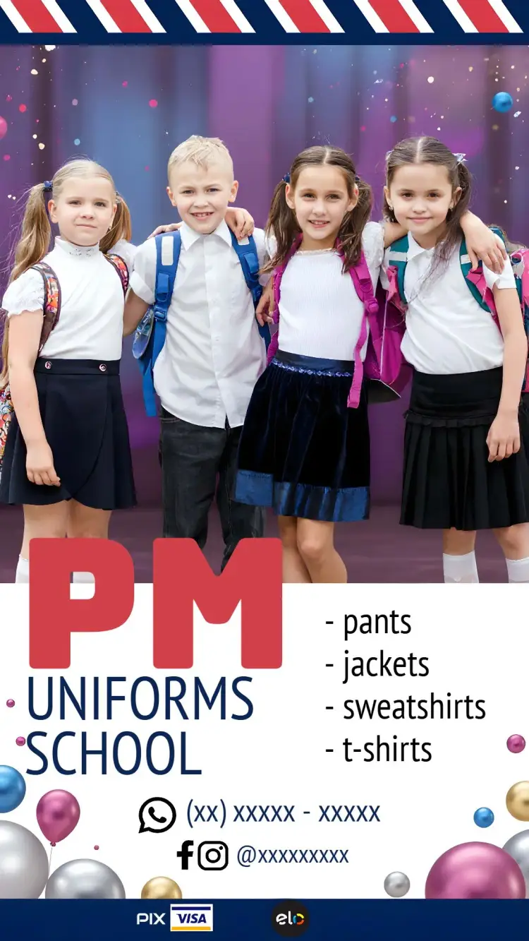Business Card School Uniforms Flyer invitation