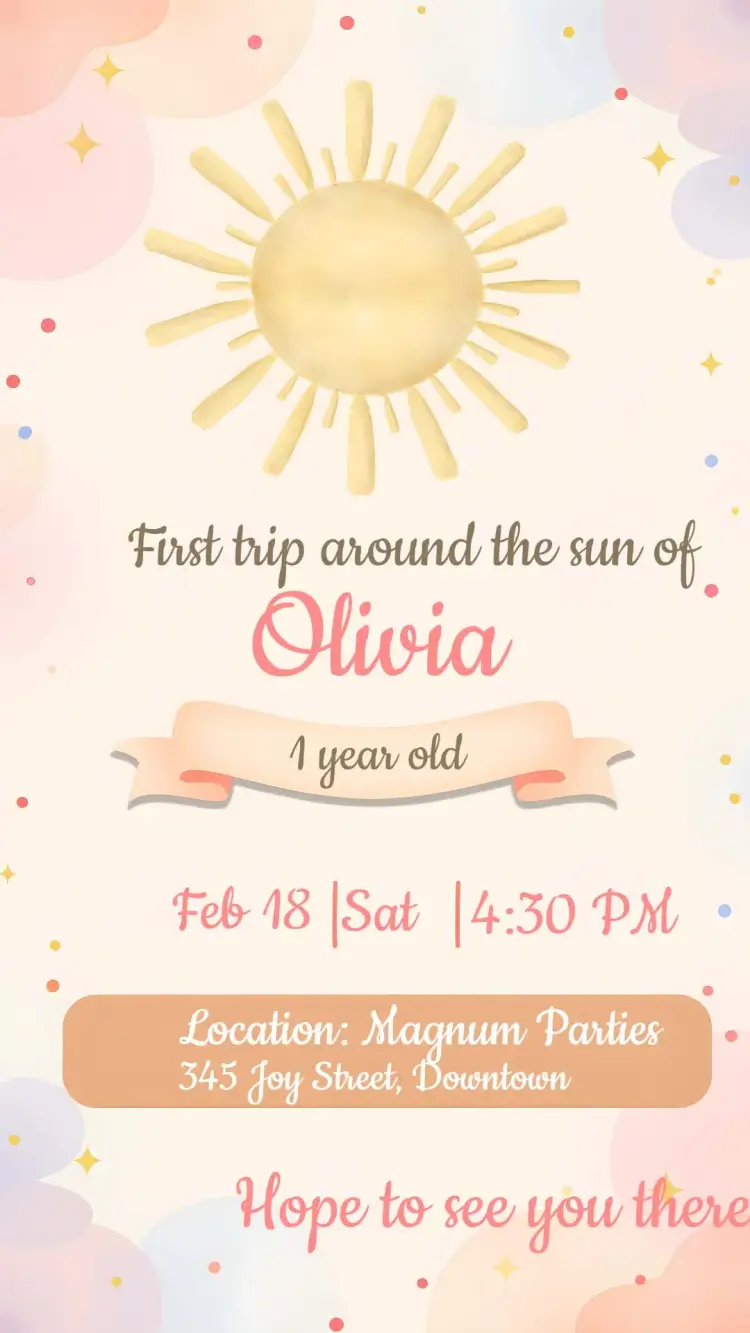 First Orbit Around the Sun invitation