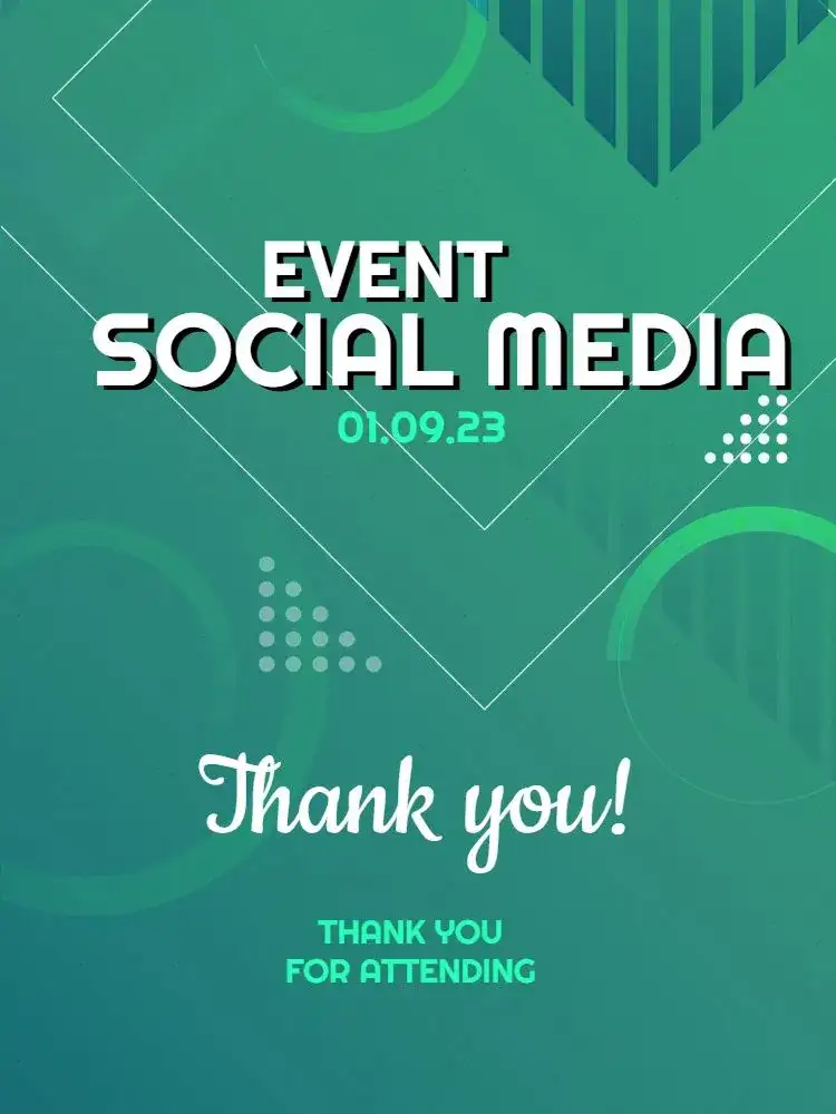Thank You Card for Attending Geometric Celebration Event